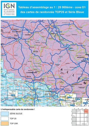 IGN 3012SB Varennes-en-Argonne - Ville-sur-Tourbe 1:25.000 Série Bleue Topografische Wandelkaart