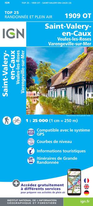 IGN 1909OT St-Valery-en-Caux - Veules-les-Roses 1:25.000 TOP25 Topografische Wandelkaart