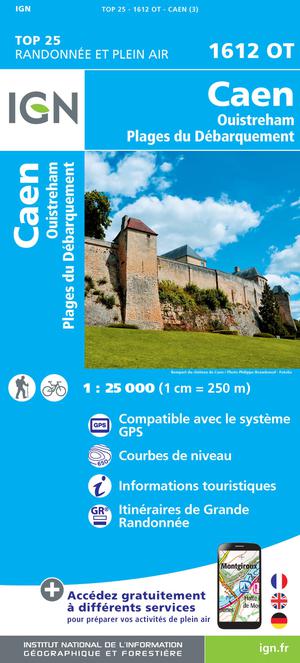IGN 1612OT Caen - Ouistreham 1:25.000 TOP25 Topografische Wandelkaart
