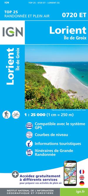 IGN 0720ET Lorient - Ile de Groix 1:25.000 TOP25 Topografische Wandelkaart