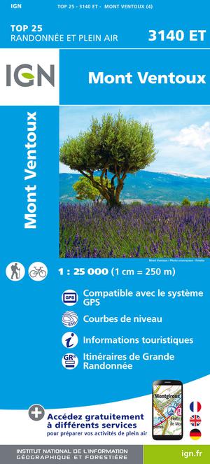 IGN 3140ET Mont Ventoux 1:25.000 TOP25 Topografische Wandelkaart