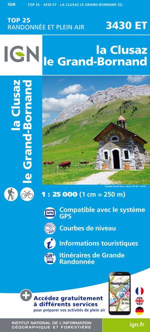 IGN 3430ET La Clusaz - Grand-Bornand 1:25.000 TOP25 Topografische Wandelkaart