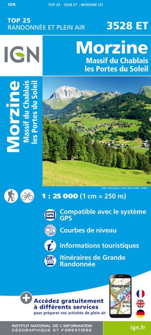 IGN 3528ET Morzine - Massif du Chablais 1:25.000 TOP25 Topografische Wandelkaart