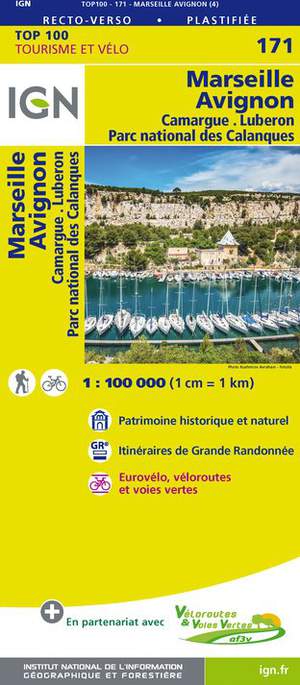 IGN Fietskaart Wegenkaart 171 Marseille - Avignon 1:100.000 TOP100