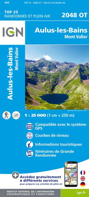 IGN 2048OT Aulus-les-Bains - Mont Valier 1:25.000 TOP25 Topografische Wandelkaart