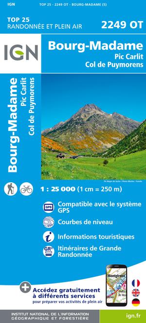 IGN 2249OT Bourg Madame - Pic Carlit 1:25.000 TOP25 Topografische Wandelkaart