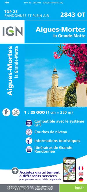IGN 2843OT Aigues-Mortes - La Grande-Motte 1:25.000 TOP25 Topografische Wandelkaart