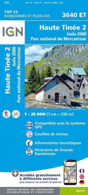 IGN 3640ET Haute Tinée 2 - Isola 2000 1:25.000 TOP25 Topografische Wandelkaart