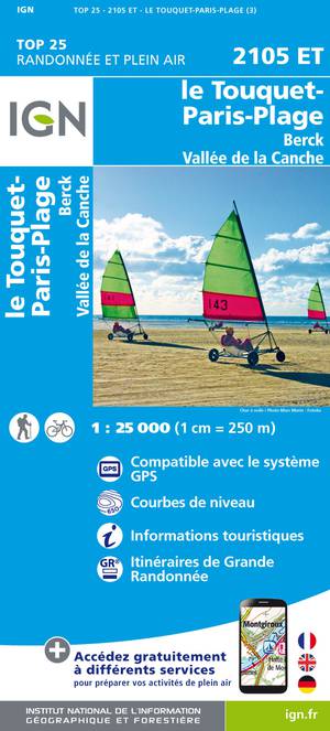 IGN 2105ET Le Touquet-Paris-Plage - Berck 1:25.000 TOP25 Topografische Wandelkaart