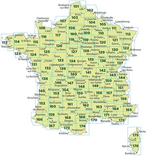 IGN Fietskaart Wegenkaart 106 Caen - Cherbourg-en-Cotentin 1:100.000 TOP100
