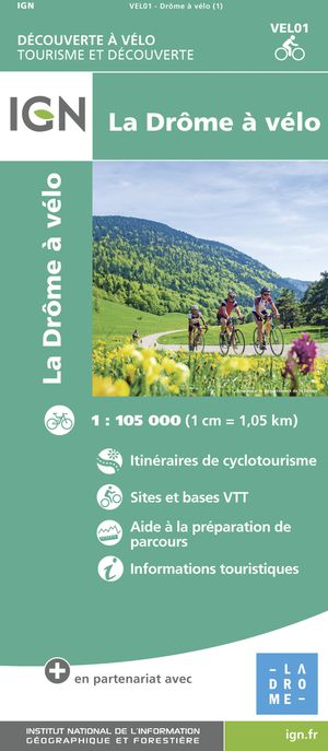 IGN Fietskaart VELO01 Drôme à vélo 1:105.000