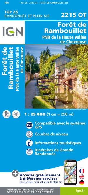 IGN 2215OT Forêt de Rambouillet 1:25.000 TOP25 Topografische Wandelkaart