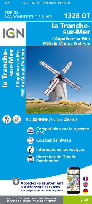 IGN 1328OT La Tranche-s-Mer - l'Aiguillon-s-Mer 1:25.000 TOP25 Topografische Wandelkaart