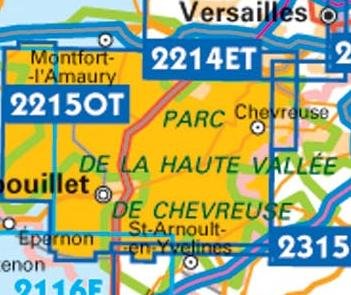 IGN 2215OTR Forêt de Rambouillet 1:25.000 TOP25 Geplastificeerde Topografische Wandelkaart