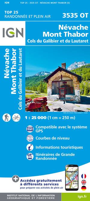 IGN 3535OT Névache - Mont Thabor 1:25.000 TOP25 Topografische Wandelkaart