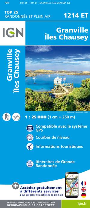 IGN 1214ET Granville - Iles Chausey 1:25.000 TOP25 Topografische Wandelkaart
