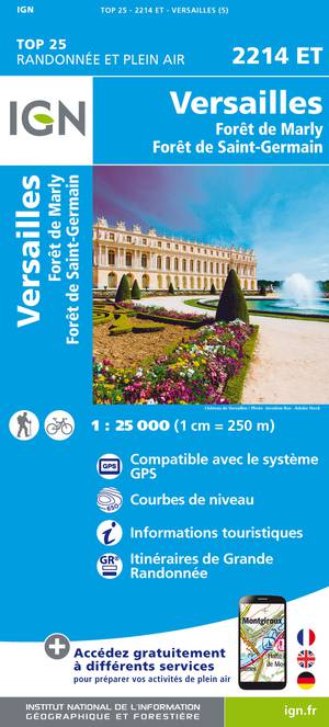 IGN 2214ET Versailles - Forêts de Marly et de St-Germain 1:25.000 TOP25 Topografische Wandelkaart