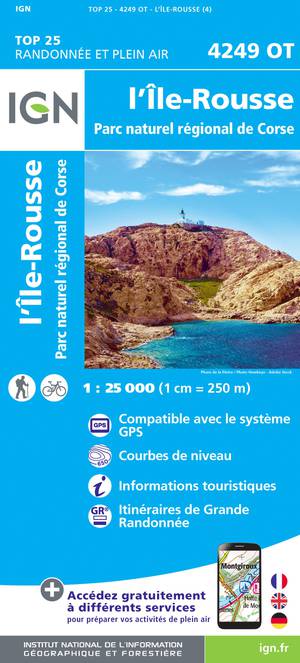 IGN 4249OT L'Ile Rousse 1:25.000 TOP25 Topografische Wandelkaart