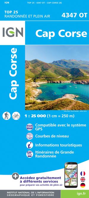 IGN 4347OT Cap Corse 1:25.000 TOP25 Topografische Wandelkaart