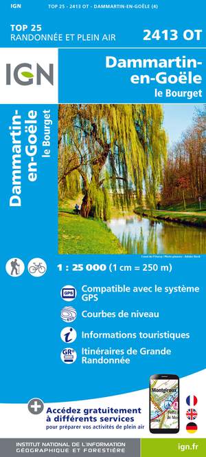 IGN 2413OT  Dammartin-en-Goële - Le Bourget 1:25.000 TOP25 Topografische Wandelkaart