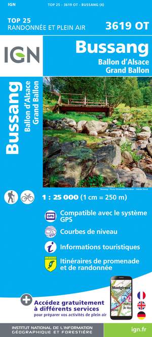 IGN 3619OT Bussang - Ballon d'Alsace 1:25.000 TOP25 Topografische Wandelkaart