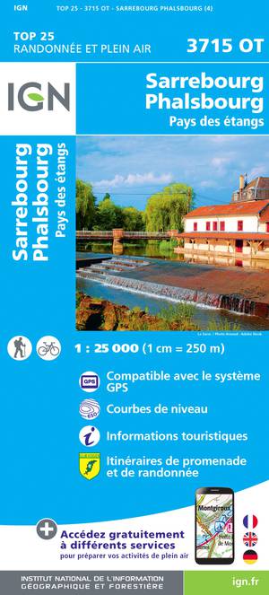 IGN 3715OT Sarrebourg - Phalsbourg 1:25.000 TOP25 Topografische Wandelkaart