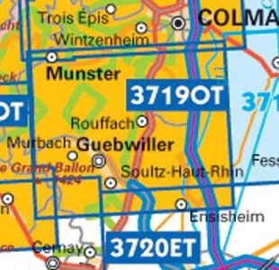 IGN 3719OTR Colmar - Le Hohneck - Vallée de Munster 1:25.000 TOP25 Geplastificeerde Topografische Wandelkaart