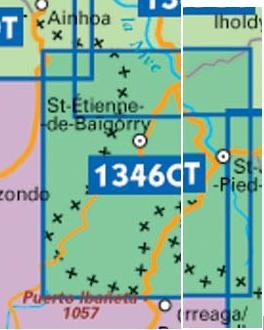 IGN 1346OT St-Jean-Pied-de-Port - St-Etienne-de-Baïgorry 1:25.000 TOP25 Topografische Wandelkaart