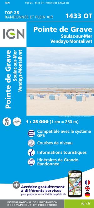 IGN 1433OT Pointe de Grave - Soulac-sur-Mer 1:25.000 TOP25 Topografische Wandelkaart