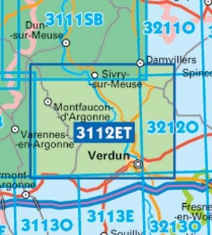 IGN 3112ET Forêts de Verdun et du Mort-Homme1:25.000 TOP25 Topografische Wandelkaart
