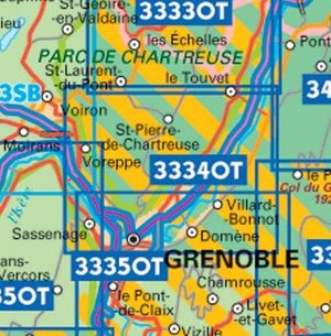 IGN 3334OT Massif de la Chartreuse Sud 1:25.000 TOP25 Topografische Wandelkaart