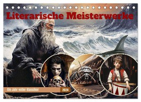 Literarische Meisterwerke (Tischkalender 2024 DIN A5 quer), CALVENDO Monatskalender