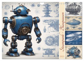 Steampunk - Blaupausen (Wandkalender 2025 DIN A4 quer), CALVENDO Monatskalender