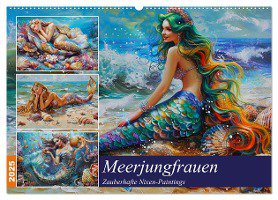 Meerjungfrauen. Zauberhafte Nixen-Paintings (Wandkalender 2025 DIN A2 quer), CALVENDO Monatskalender