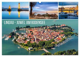Lindau - Juwel am Bodensee (Wandkalender 2025 DIN A2 quer), CALVENDO Monatskalender
