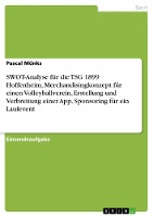 SWOT-Analyse für die TSG 1899 Hoffenheim, Merchandisingkonzept für einen Volleyballverein, Erstellung und Verbreitung einer App, Sponsoring für ein Laufevent