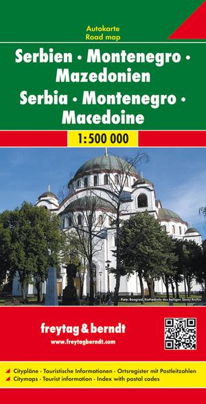 Serbia - Montenegro - Macedonia Road Map 1:500 000