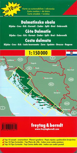 Dalmatian Coast - Rijeka - Cres - Krk - Kornati Islands - Zadar - Split - Bra? - Dubrovnik Road Map 1:150 000