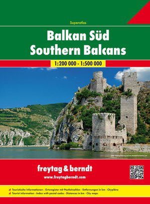 Southern Balcans - Bosnia and Herzegovina, Serbia, Montenegro, Kosovo, Macedonia, Albania, Greece, Bulgaria, Romania, Moldova Road Atlas  1:200 000 - 1:500 000