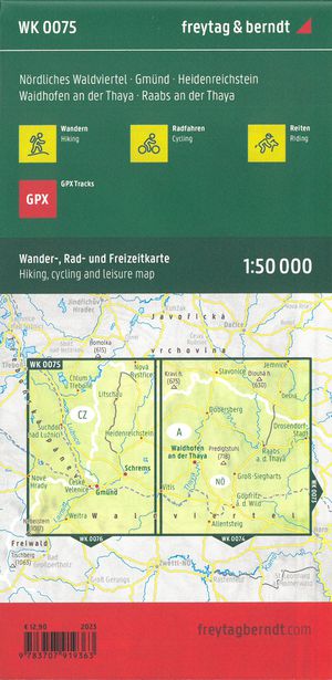 Northern Waldviertel, hiking, cycling and leisure map 1:50,000, freytag & berndt, WK 0075