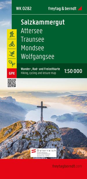 Salzkammergut, hiking, cycling and leisure map 1:50,000, freytag & berndt, WK 0282