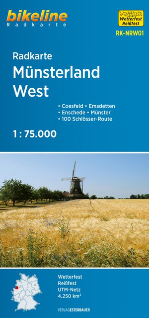 Münsterland West cycling map