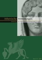 Mitteilungen Des Deutschen Archaologischen Instituts, Athenische Abteilung