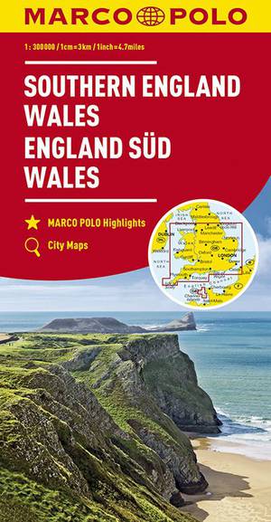 MARCO POLO Karte Großbritannien England Süd, Wales