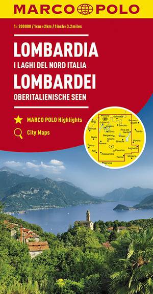 MARCO POLO Karte Italien 2 Lombardei, Oberital. Seen