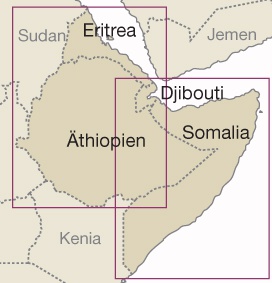 Reise Know-How Landkarte Äthiopien, Somalia, Eritrea, Dschibuti (1:1.800.000)