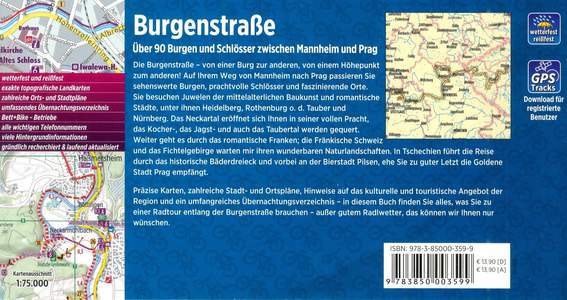 Burgenstrasse radtourenbuch von Mannheim nach Prag