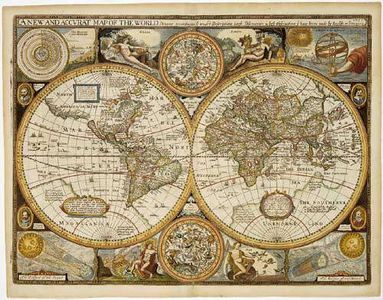 World antiek 1651 wandkaart
