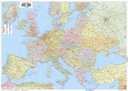 Europe Map Flat in a Tube 1:3 500 000