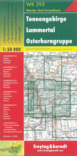 Tennengebirge - Lammertal - Osterhorngruppe Hiking + Leisure Map 1:50 000